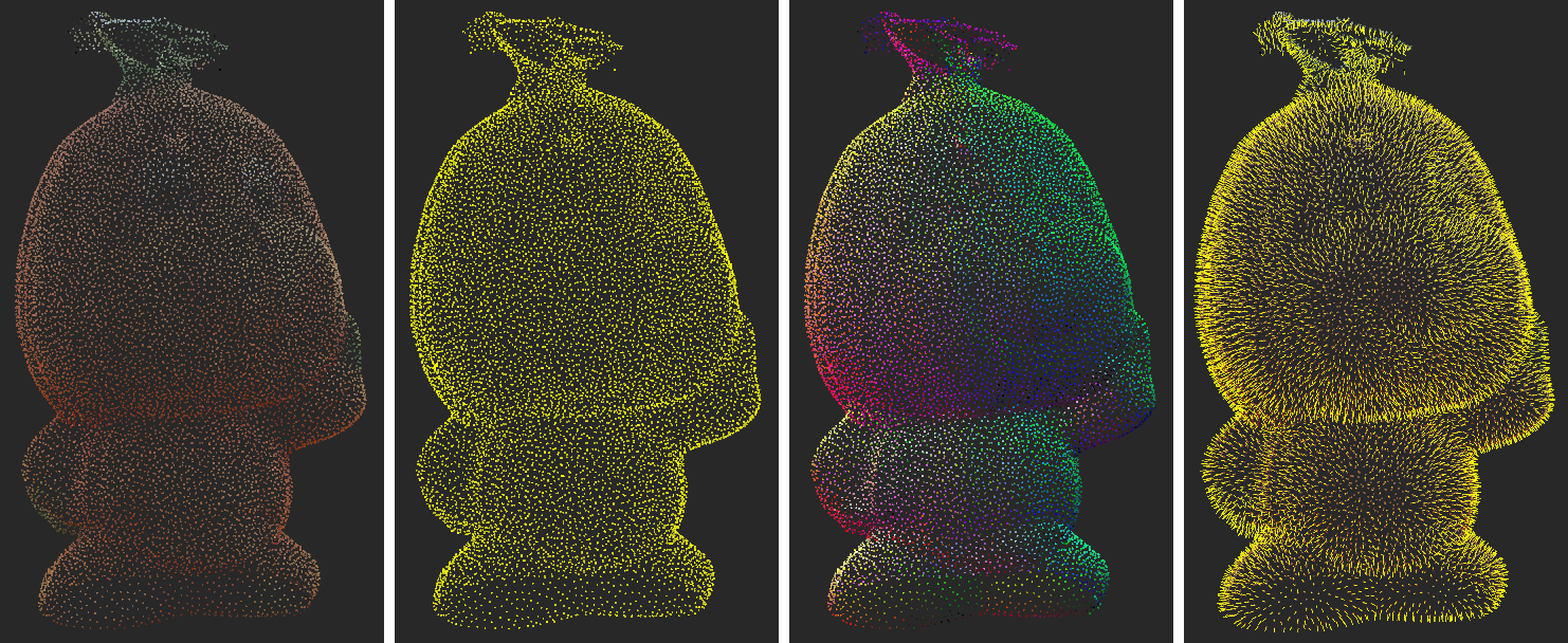 Different point cloud visualization options